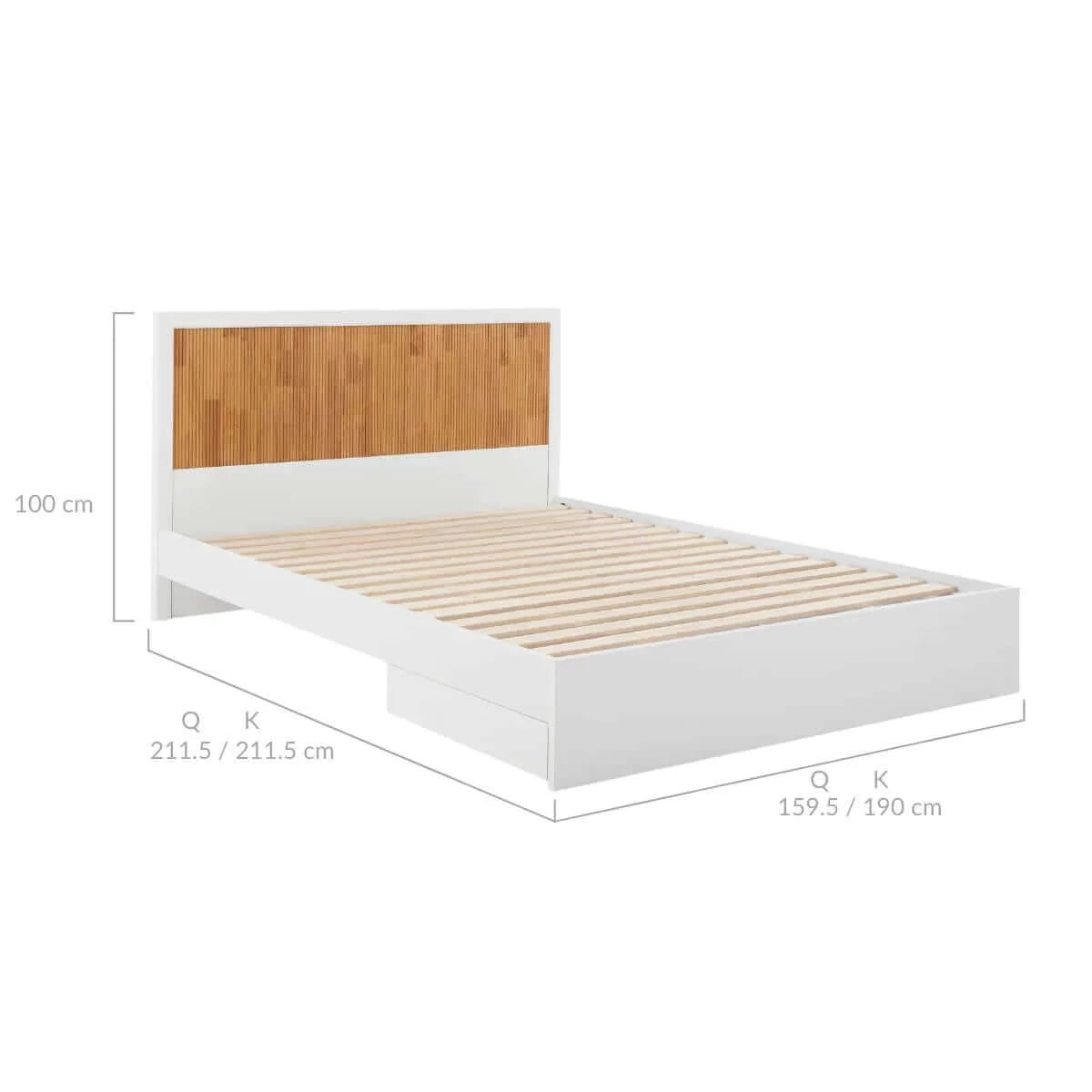 Buy tracey column bed frame with storage - king - upinteriors-Upinteriors
