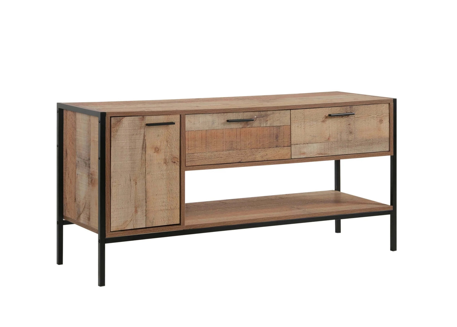 Buy TV Cabinet with 2 Storage Drawers Cabinet Natural Wood Like Particle board Entertainment Unit – Upinteriors-Upinteriors