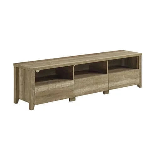 Buy TV Cabinet 3 Storage Drawers with Shelf Natural Wood like MDF Entertainment Unit -Upinteriors