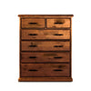Buy umber tallboy 6 chest of drawers solid pine wood storage cabinet - dark brown - upinteriors-Upinteriors