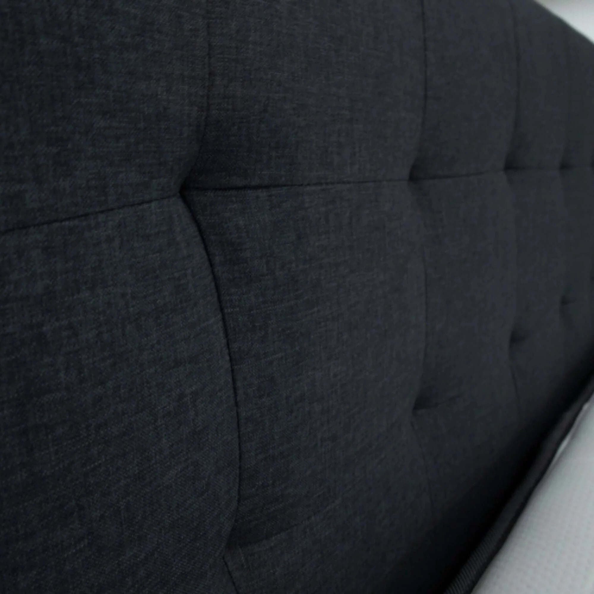 Buy volga king single bed platform frame fabric upholstered mattress base - charcoal - upinteriors-Upinteriors