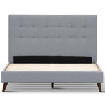 Buy volga king single bed platform frame fabric upholstered mattress base - grey - upinteriors-Upinteriors