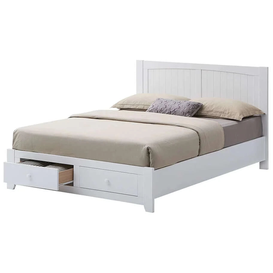 Buy wisteria 4pc queen bed suite bedside tallboy bedroom set furniture package - wht - upinteriors-Upinteriors