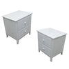 Buy wisteria bedside 2pc bedroom set drawers nightstand storage cabinet - white - upinteriors-Upinteriors