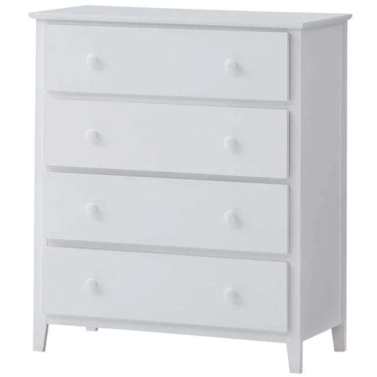 Buy wisteria tallboy 4 chest of drawers solid rubber wood bed storage cabinet -white - upinteriors-Upinteriors