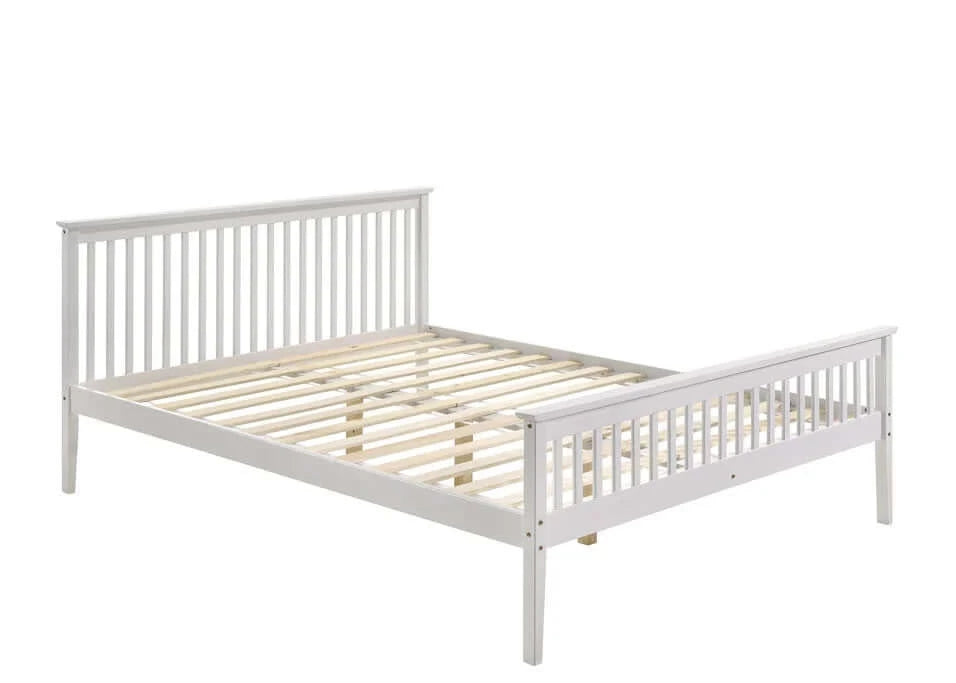 Buy wooden bed frame white - queen - upinteriors-Upinteriors